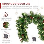 9ft Pre-Lit Christmas Garland with Pine Cones