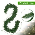 Diahom Christmas Garland 6ft Green Artificial Pine Greenery Garlands Xmas Table Decorations Holiday Fireplace Wall Stair Railing Decor