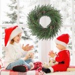 26 Inch Artificial Christmas Wreath - Christmas Wreaths for Front Door, Artificial Green Wreath Decorated with Pine Cones and Pip Berry for Fireplace Window Outdoor Table Centerpiece Decoration