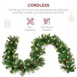 9ft Pre-Lit Christmas Garland with Pine Cones