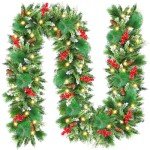 9ft Lighted Christmas Garland with Pine Cones