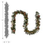 Pre-Lit Winter Pine Christmas Garland with Lights