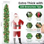 9ft Lighted Christmas Garland with Pine Cones