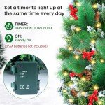 9ft Lighted Christmas Garland with Pine Cones