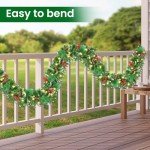 9ft Lighted Christmas Garland with Pine Cones