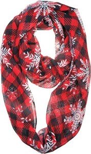 Cozy Plaid Christmas Infinity Scarf for Women