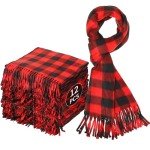 12 Pcs Buffalo Plaid Christmas Scarves Set
