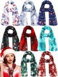 8 Pcs Soft Christmas Scarves for Women
