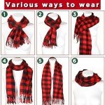 12 Pcs Buffalo Plaid Christmas Scarves Set