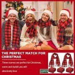 12 Pcs Buffalo Plaid Christmas Scarves Set