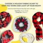 Bright Red-Green Tartan Plaid Cashmere Feel Scarf