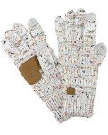 Cable Knit Touchscreen Gloves - Confetti Ivory