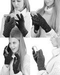 Cable Knit Touchscreen Gloves - Confetti Ivory
