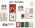 Trendy Retro Christmas Wall Art Set of 12