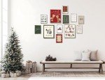 Trendy Retro Christmas Wall Art Set of 12