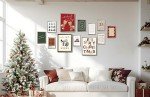 Trendy Retro Christmas Wall Art Set of 12