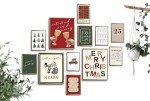 Trendy Retro Christmas Wall Art Set of 12