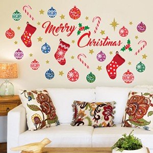 Merry Christmas Wall Stickers - 54 Pcs Set
