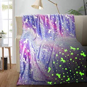 Glow-in-the-Dark Unicorn Blanket for Kids 40"x60