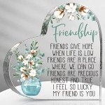 Spiareal Gift for Friend Friendship Gifts for Women Friend Friendship Birthday Gifts Cheer up Gift Acrylic Heart Butterfly Keepsake Paperweight for Home Office Table Shelf(Classic)