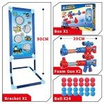 YEEBAY Shooting Game Toy for Age 6, 7, 8,9,10+ Years Old Kids, Boys - 2pk Air Guns & Shooting Target & 24 Foam Balls - Ideal Gift - Compatible with Toy Guns