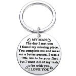 Keychain for Boyfriend, My Man Keychain Gifts for Husband Spouse I love You Key Chain Birthday Valentine's Day Present for Him Keyring