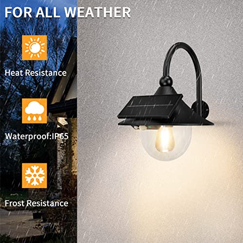 Solar Outdoor Barn Light with Motion Sensor - Vintage Design