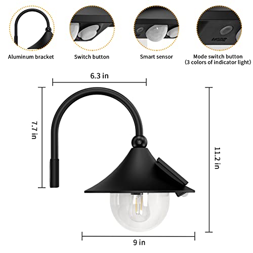 Solar Outdoor Barn Light with Motion Sensor - Vintage Design