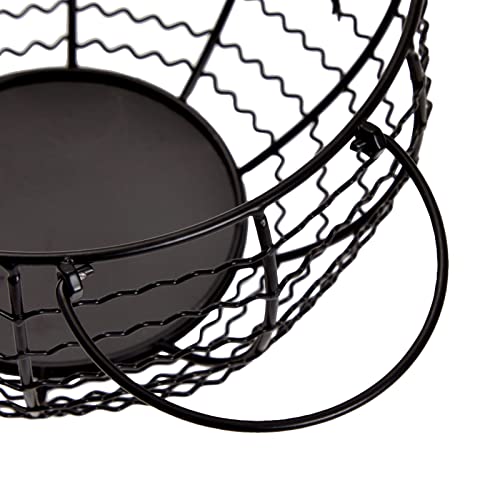 Farmhouse Chicken Wire Egg Basket (Black, 8.2 x 8.2 x 4.9 In)