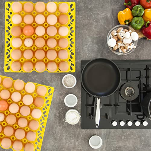 6 Pk Stackable Egg Trays - Durable, Reusable (Yellow)