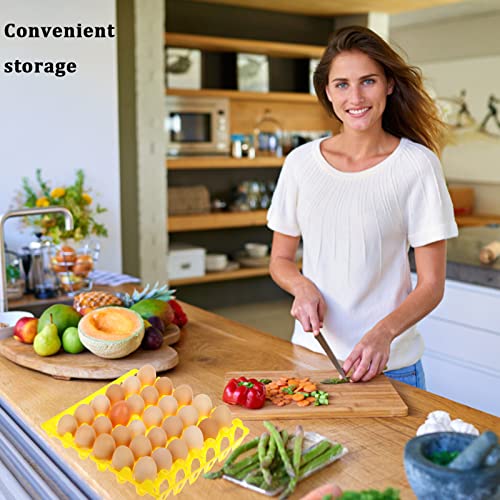 6 Pk Stackable Egg Trays - Durable, Reusable (Yellow)