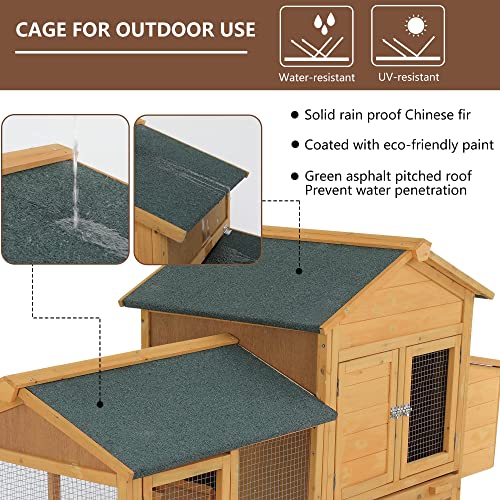 66" Wood Chicken Coop, Indoor/Outdoor, 2-4 Chickens