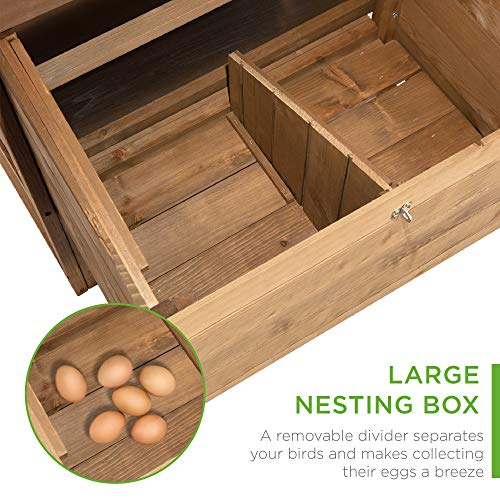 70in Mobile Fir Wood Chicken Coop for 3-5 Hens