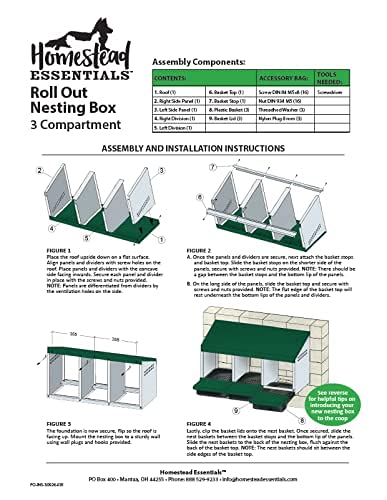 3 Compartment Roll Out Nesting Box for Chickens