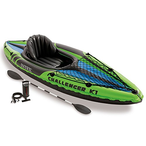 Intex Challenger K2 Kayak, 2 Person uYFvIk Inflatable Kayak Set with Aluminum Oars and High Output Air Pump, 2 Units