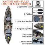 BKC TK219 Tandem Fishing Kayak with Aluminum Frame
