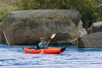 Airhead Deluxe Travel Kayak in Orange/Blue Color