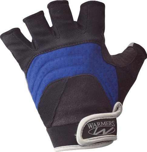 Half Finger Kayak Gloves, Unisex, Black/Blue -- Size XS