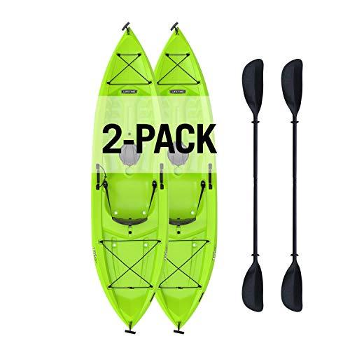 Tioga Sit-On-Top Kayak Set, Lime, 120" (2 Pack)