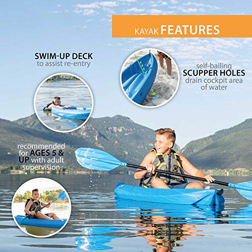 Lifetime Youth Wave Kayak (Paddle Included), Blue, 6'