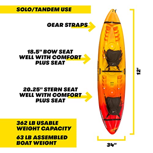 Ocean Kayak Malibu Two Tandem Sit-On-Top Recreational Kayak