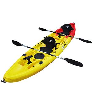 BKC Tandem Fishing Kayak with Paddles and Rod Holders