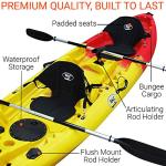 BKC Tandem Fishing Kayak with Paddles and Rod Holders