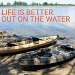 BKC Tandem Fishing Kayak with Paddles and Rod Holders