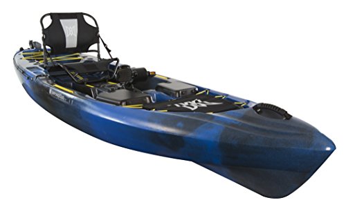perception Pescador Pilot 12 | Sit on Top Fishing Kayak with Pedal Drive | Adjustable Lawn Chair Seat and Tackle Storage Areas | 12' | Sonic Camo