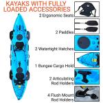 BKC TK219 Tandem Fishing Kayak with Paddles