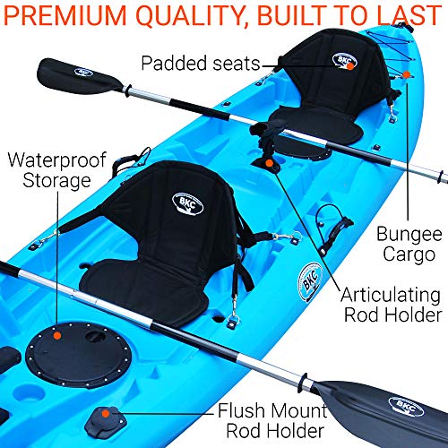 BKC TK219 Tandem Fishing Kayak with Paddles