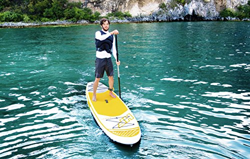 Hydro-Force Crusier Tech Inflatable Stand Up Paddle Board, 10' 6" x 30" x 6" | Inflatable SUP for Adults & Kids | Starter Set Includes Adjustable Aluminum Paddle, Hand Pump, Travel Bag, Surf Leash