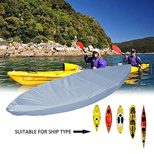 Kayak Canoe Cover, Waterproof Boat Storage Dust Cover Waterproof & UV Resistant (Silver, 8.5-9.8ft)