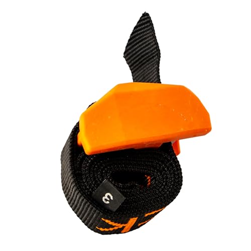 YakAttack 3' Cam Strap - Heavy Duty Polyester Kayak Tie Down with Protective Rubber Buckle, Black/Orange - 1 Pack (YEP-1006-03-1PK) | Kayak Fishing Accessories